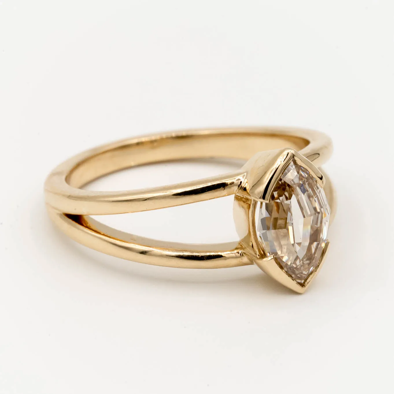 Willow Engagement Ring | 1.5ct Champagne Marquise Diamond| 14k Yellow Gold