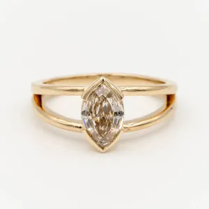 Willow Engagement Ring | 1.5ct Champagne Marquise Diamond| 14k Yellow Gold
