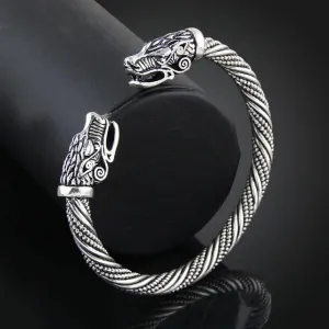 Wolf Head Viking Armring
