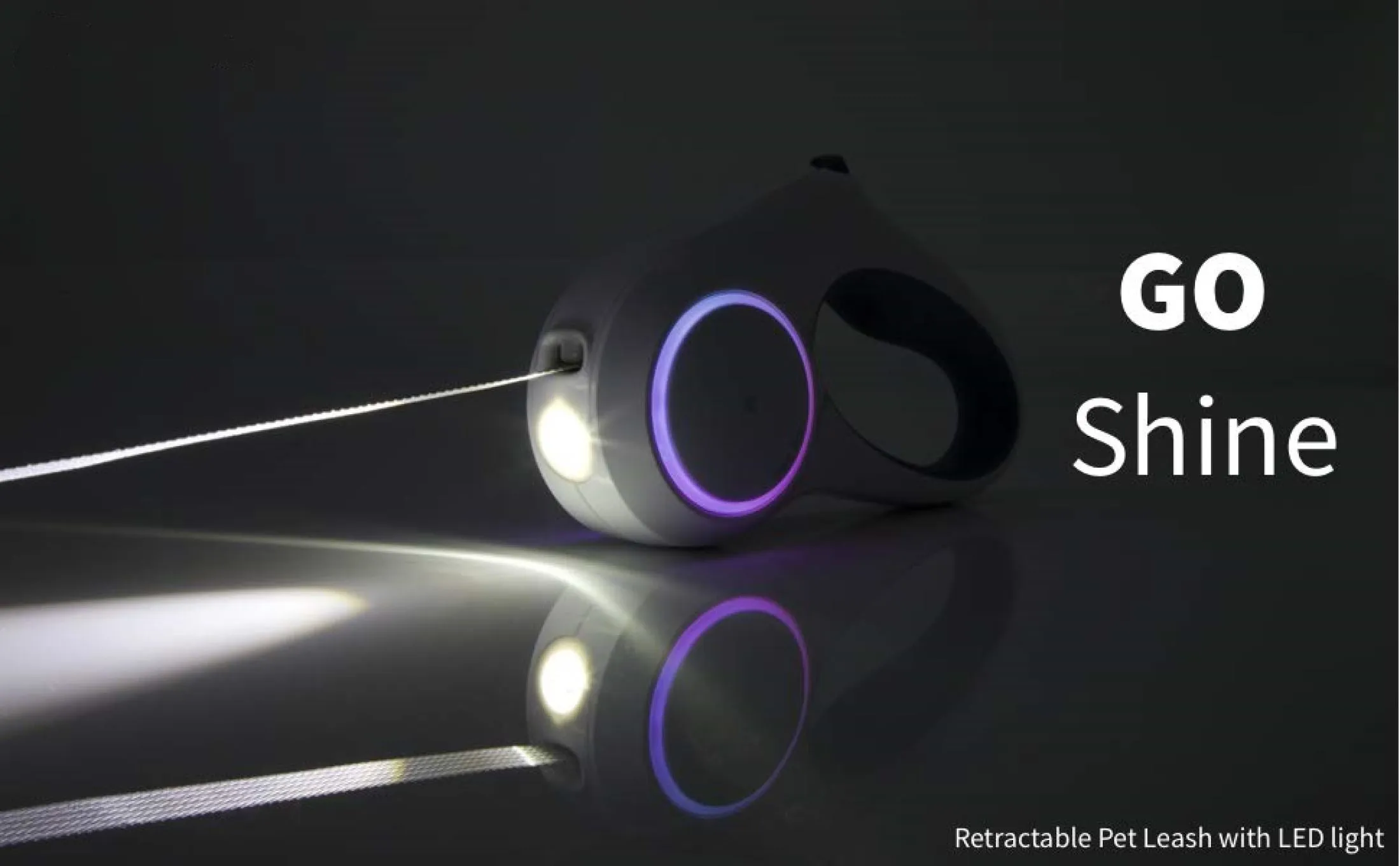 Xiaomi PETKIT Go Shine Pet Leash Dog With 2 Streamer Rings Headlamp Spotlight Magnetic Contact Charging LED Night Light