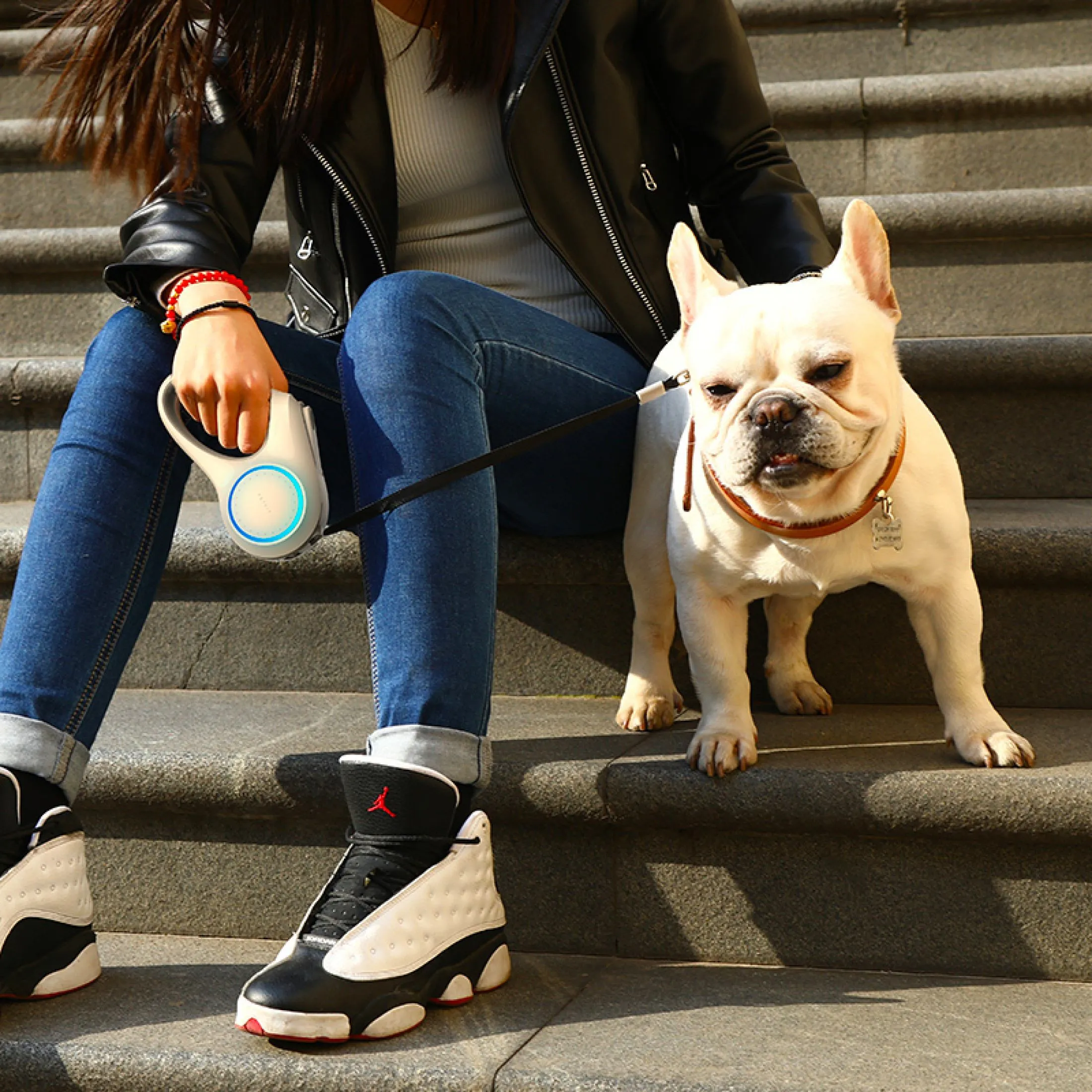 Xiaomi PETKIT Go Shine Pet Leash Dog With 2 Streamer Rings Headlamp Spotlight Magnetic Contact Charging LED Night Light