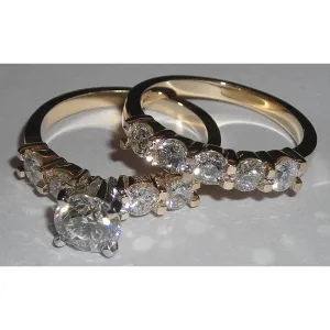 Yellow Gold Wedding Rings Natural Earth Mined Diamond