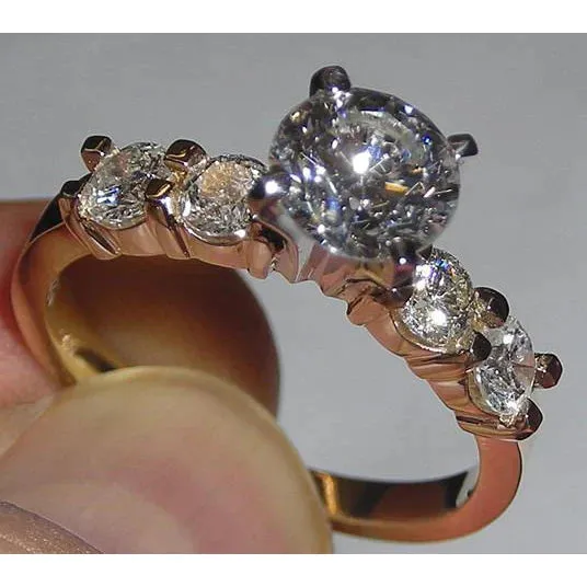 Yellow Gold Wedding Rings Natural Earth Mined Diamond