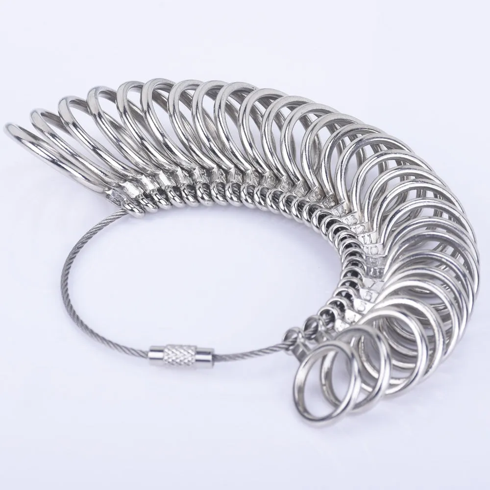 Zinc Alloy Finger Size Metal Finger Gauge Set Ring Sizer Measuring Rings Set Measuring Tool 1pcs 102467