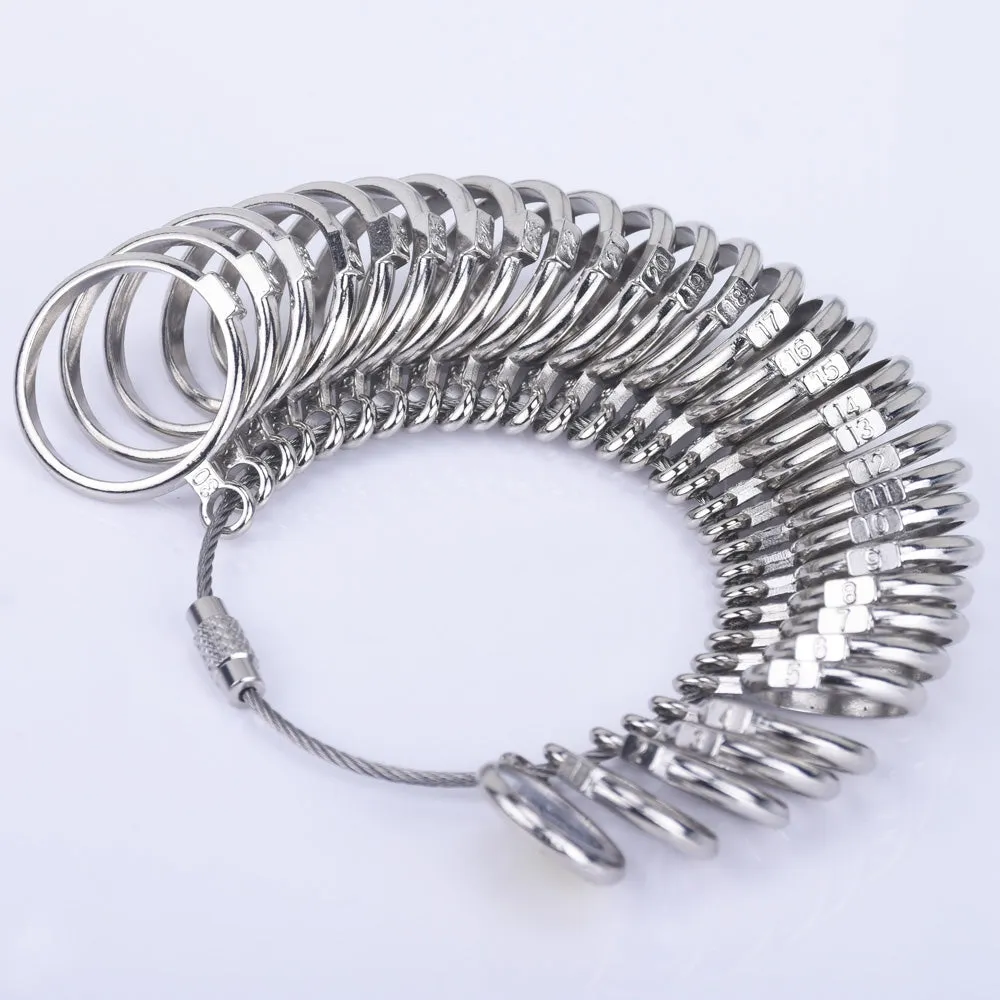 Zinc Alloy Finger Size Metal Finger Gauge Set Ring Sizer Measuring Rings Set Measuring Tool 1pcs 102467
