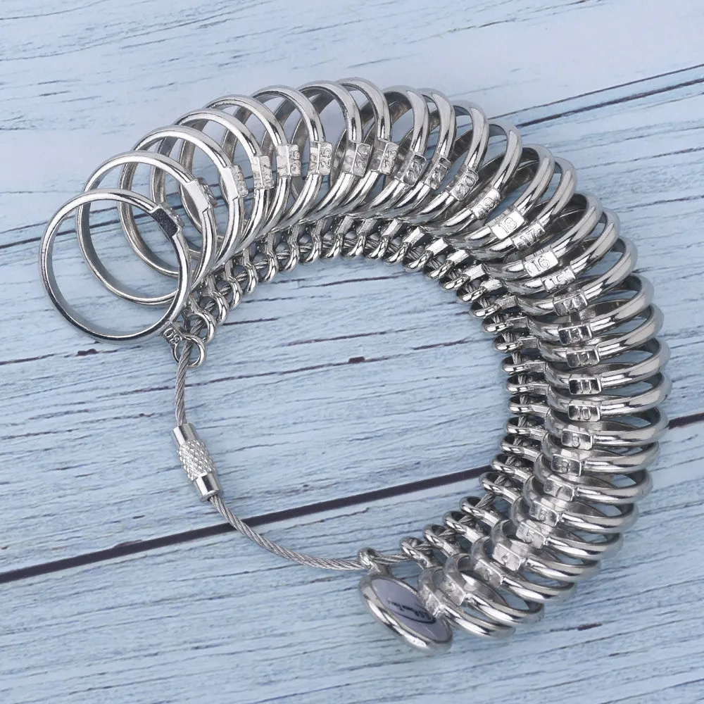 Zinc Alloy Finger Size Metal Finger Gauge Set Ring Sizer Measuring Rings Set Measuring Tool 1pcs 102467