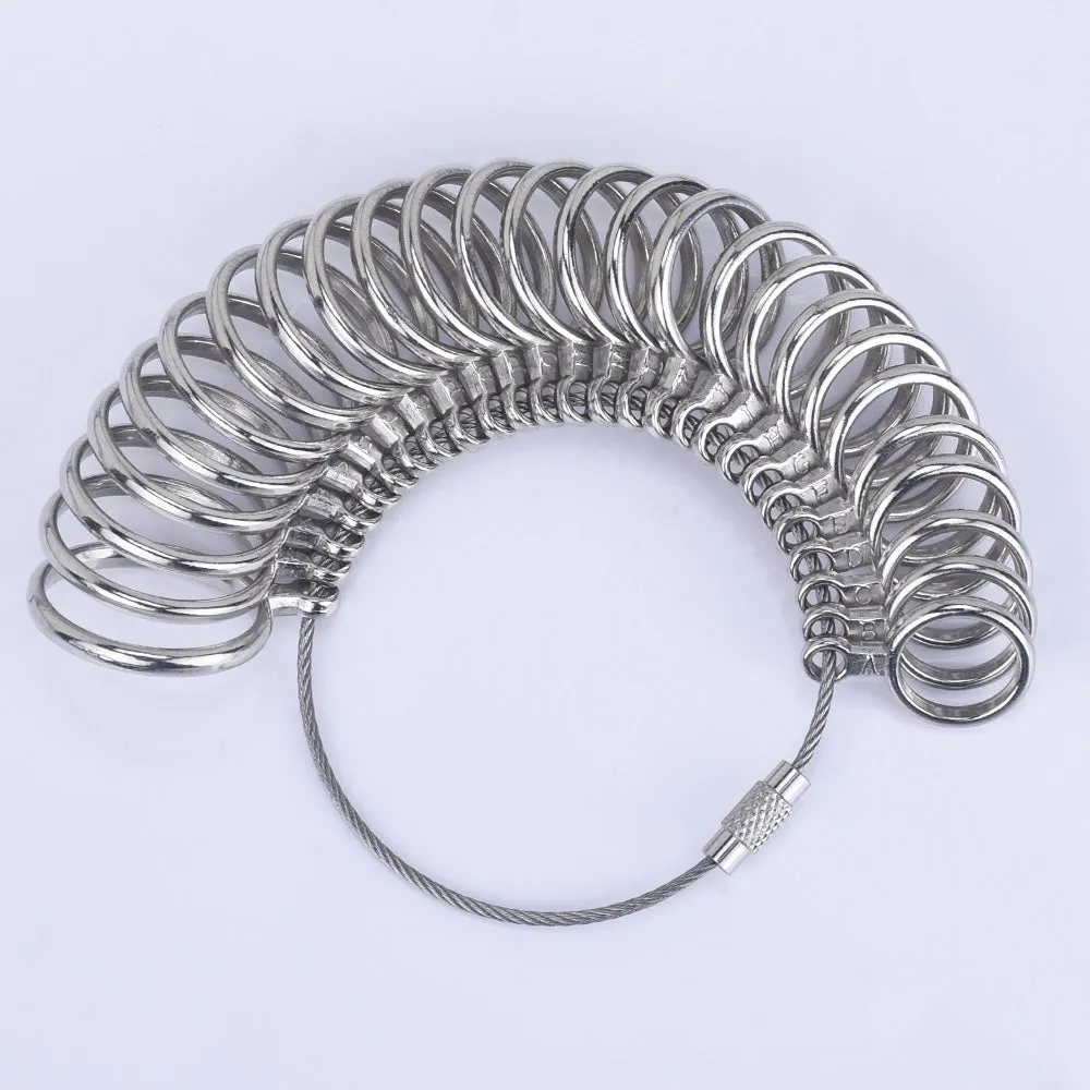 Zinc Alloy Finger Size Metal Finger Gauge Set Ring Sizer Measuring Rings Set Measuring Tool 1pcs 102467