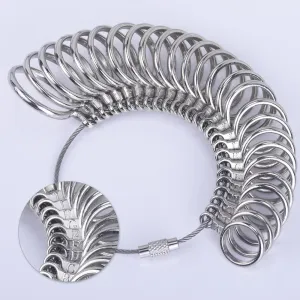 Zinc Alloy Finger Size Metal Finger Gauge Set Ring Sizer Measuring Rings Set Measuring Tool 1pcs 102467