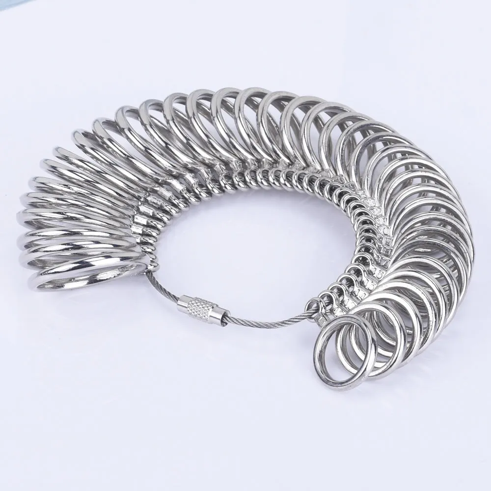 Zinc Alloy Finger Size Metal Finger Gauge Set Ring Sizer Measuring Rings Set Measuring Tool 1pcs 102467