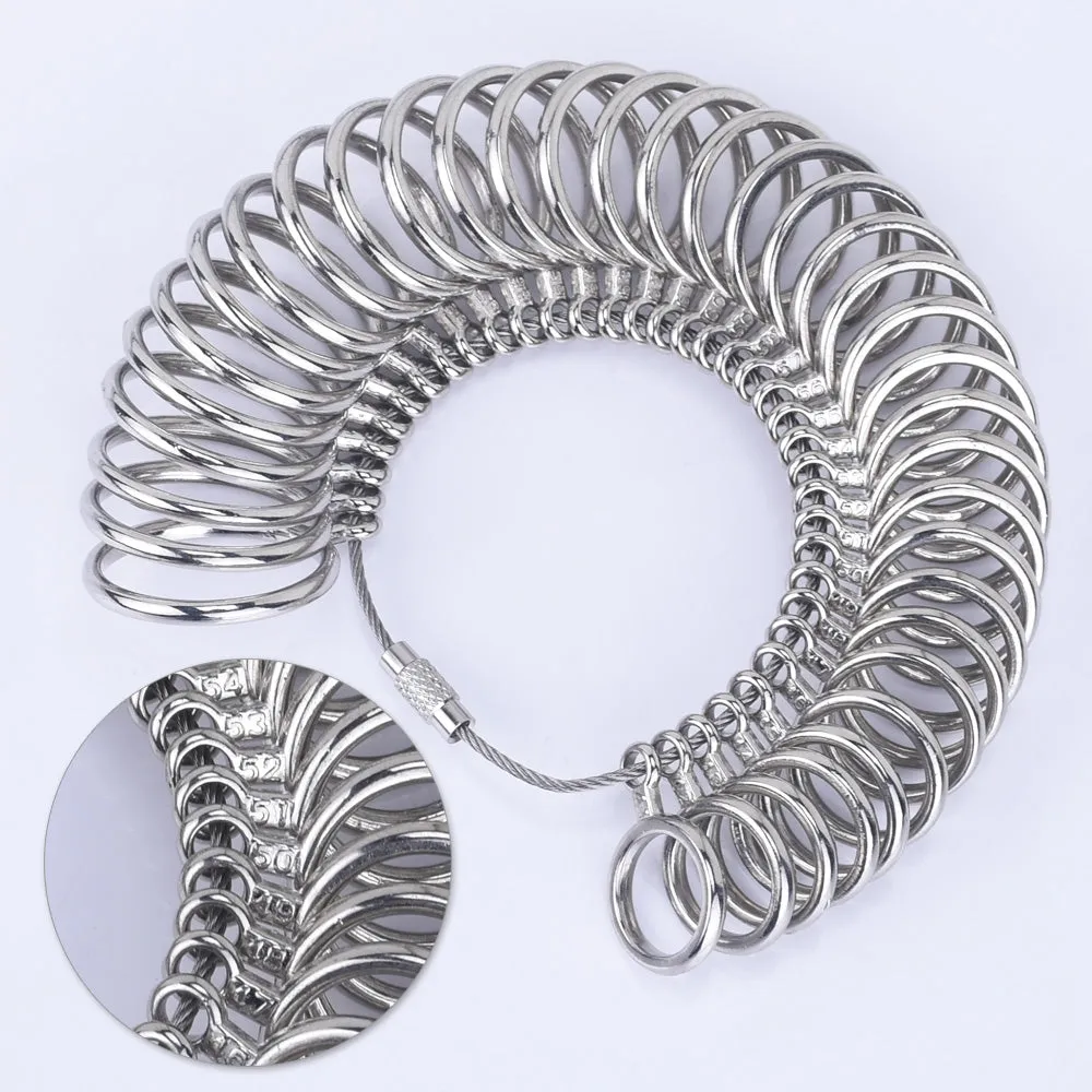 Zinc Alloy Finger Size Metal Finger Gauge Set Ring Sizer Measuring Rings Set Measuring Tool 1pcs 102467