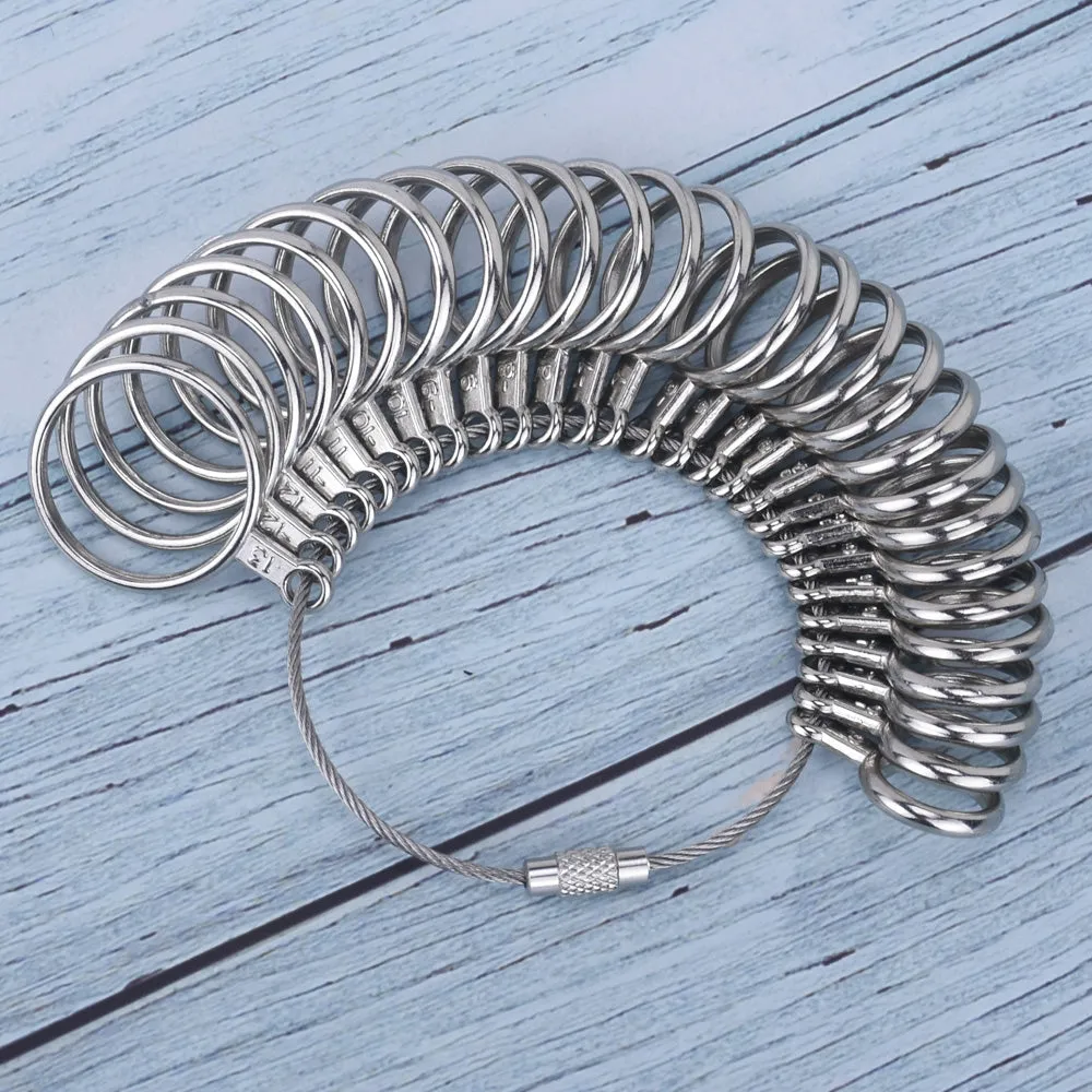 Zinc Alloy Finger Size Metal Finger Gauge Set Ring Sizer Measuring Rings Set Measuring Tool 1pcs 102467