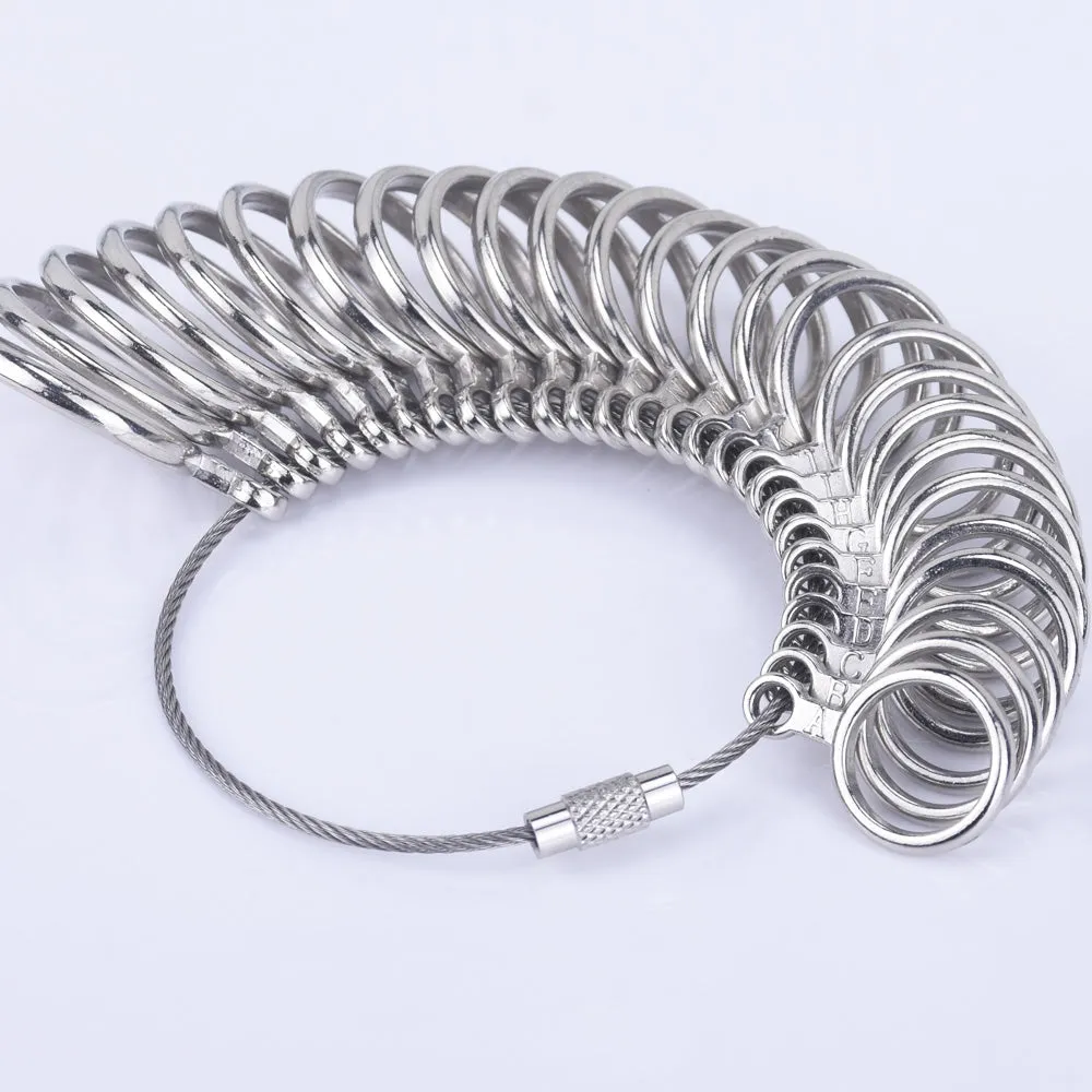 Zinc Alloy Finger Size Metal Finger Gauge Set Ring Sizer Measuring Rings Set Measuring Tool 1pcs 102467