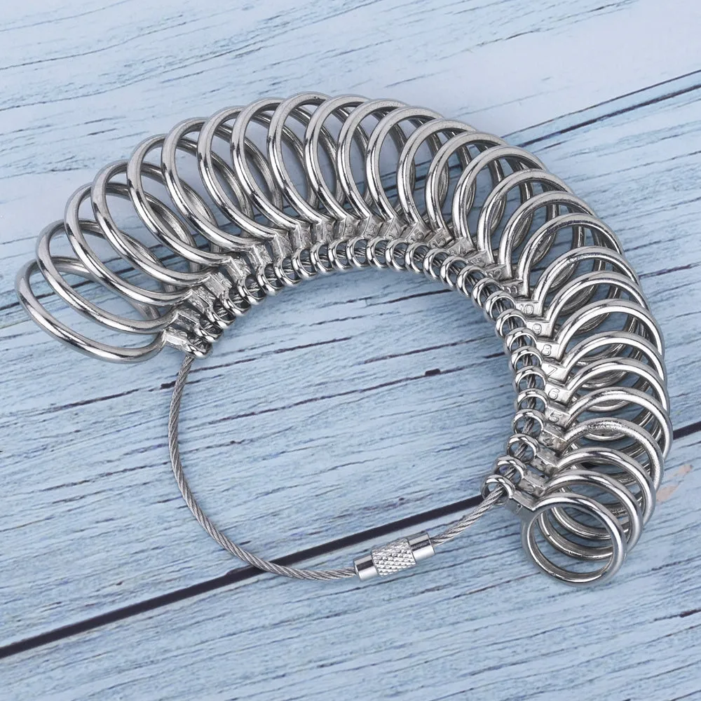 Zinc Alloy Finger Size Metal Finger Gauge Set Ring Sizer Measuring Rings Set Measuring Tool 1pcs 102467