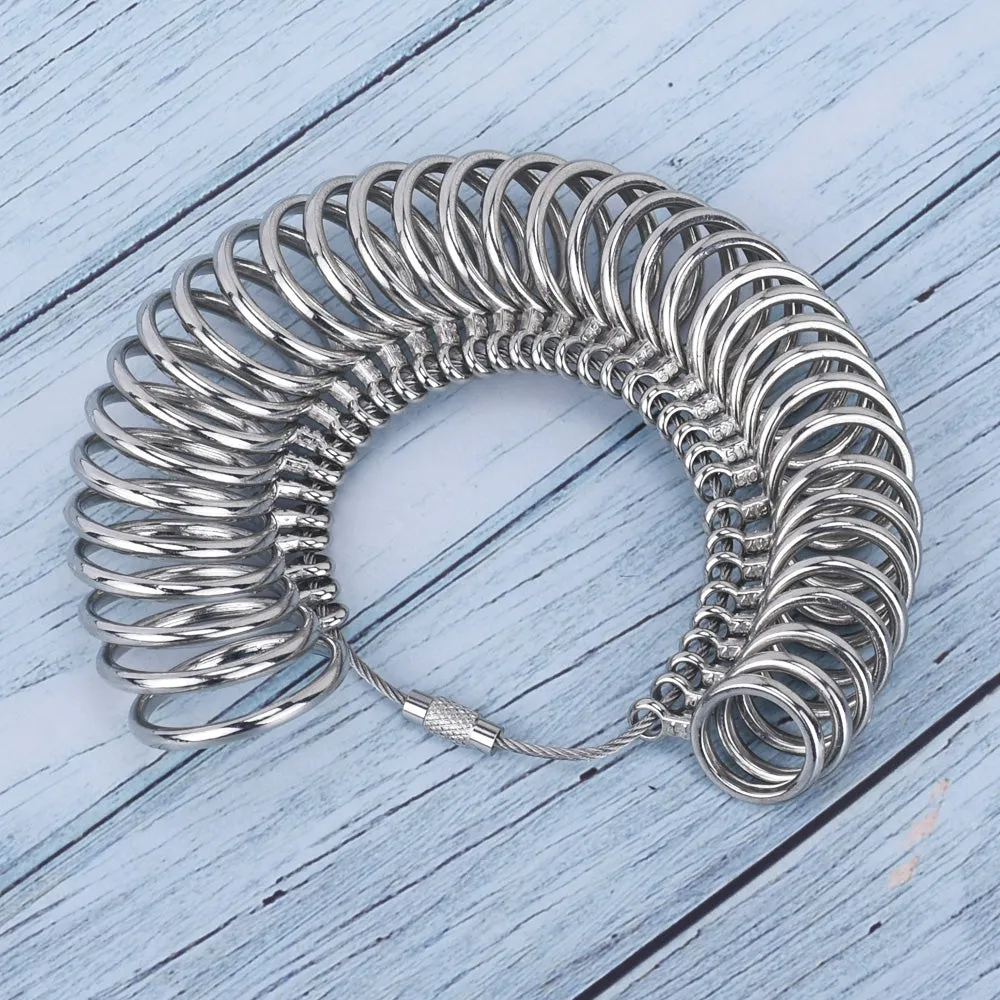 Zinc Alloy Finger Size Metal Finger Gauge Set Ring Sizer Measuring Rings Set Measuring Tool 1pcs 102467