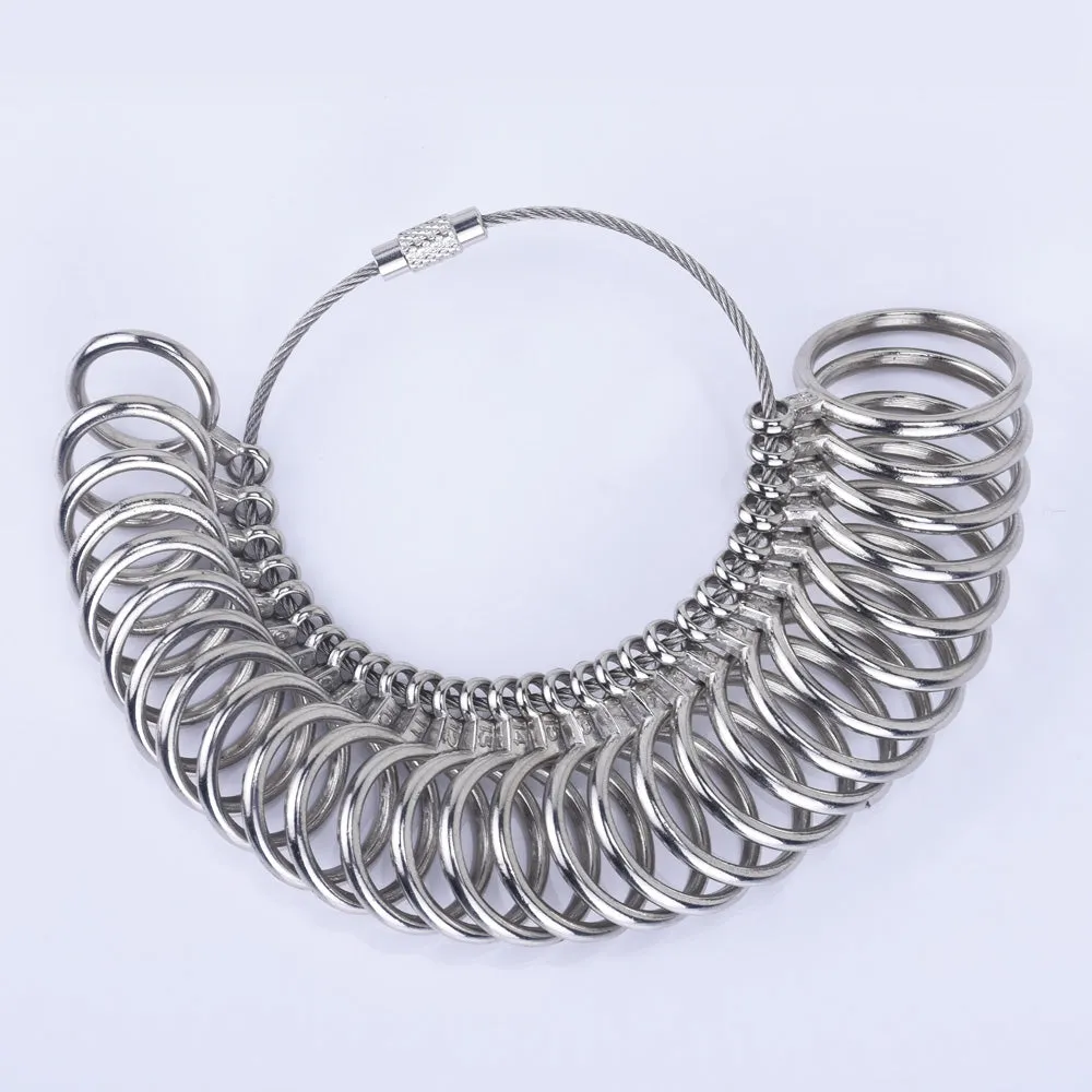 Zinc Alloy Finger Size Metal Finger Gauge Set Ring Sizer Measuring Rings Set Measuring Tool 1pcs 102467